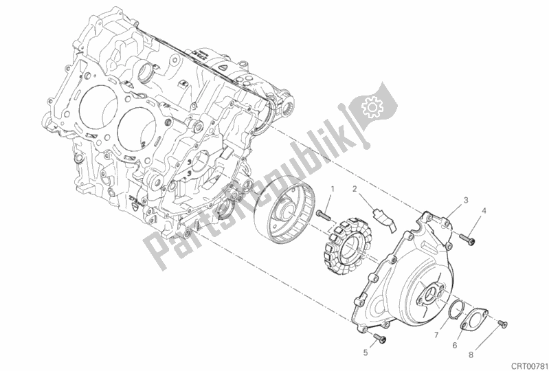 Tutte le parti per il Coperchio Del Generatore del Ducati Superbike Panigale V4 S Thailand 1100 2019